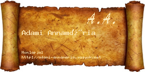 Adami Annamária névjegykártya